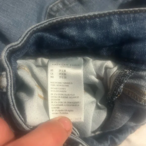 American Eagle Blue Faded Jeans Mens 29x30 Air Flex + Stretch Athletic Straight - Picture 8 of 8